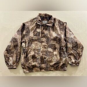 Vintage Vital Zone Womens Silk Jacket Size S Patchwork Full Zip/Button-up